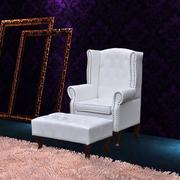 Fotele - vidaXL Fotel z podłokietnikami i podnóżkiem biały. - miniaturka - grafika 1
