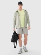 Spodenki męskie - 4F Spodenki treningowe szybkoschnące męskie - khaki M - miniaturka - grafika 1