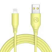 Kable USB - Tellur Silicone Data Cable, Usb To Lightning, 3A, 1M, Yellow - miniaturka - grafika 1