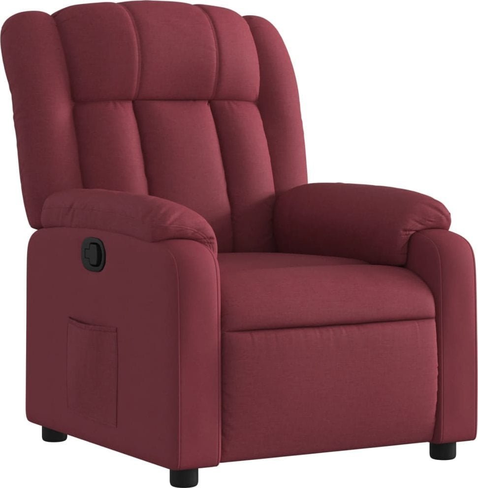 Fotel rozkładany, winna czerwień, obity tkaniną