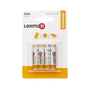 Bateria alkaliczna LR03/AAA 4 SZT. LEXMAN - Baterie i akcesoria - miniaturka - grafika 2