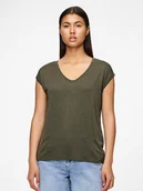 Koszulki i topy damskie - Pieces Koszulka "Billo" w kolorze zielonym - miniaturka - grafika 1