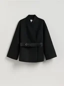 Kurtki damskie - Reserved - Kurtka z dodatkiem wełny - czarny - miniaturka - grafika 1