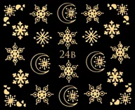 Ozdoby do paznokci - Metaliczne naklejki wodne na paznokcie - nr 24B - miniaturka - grafika 1