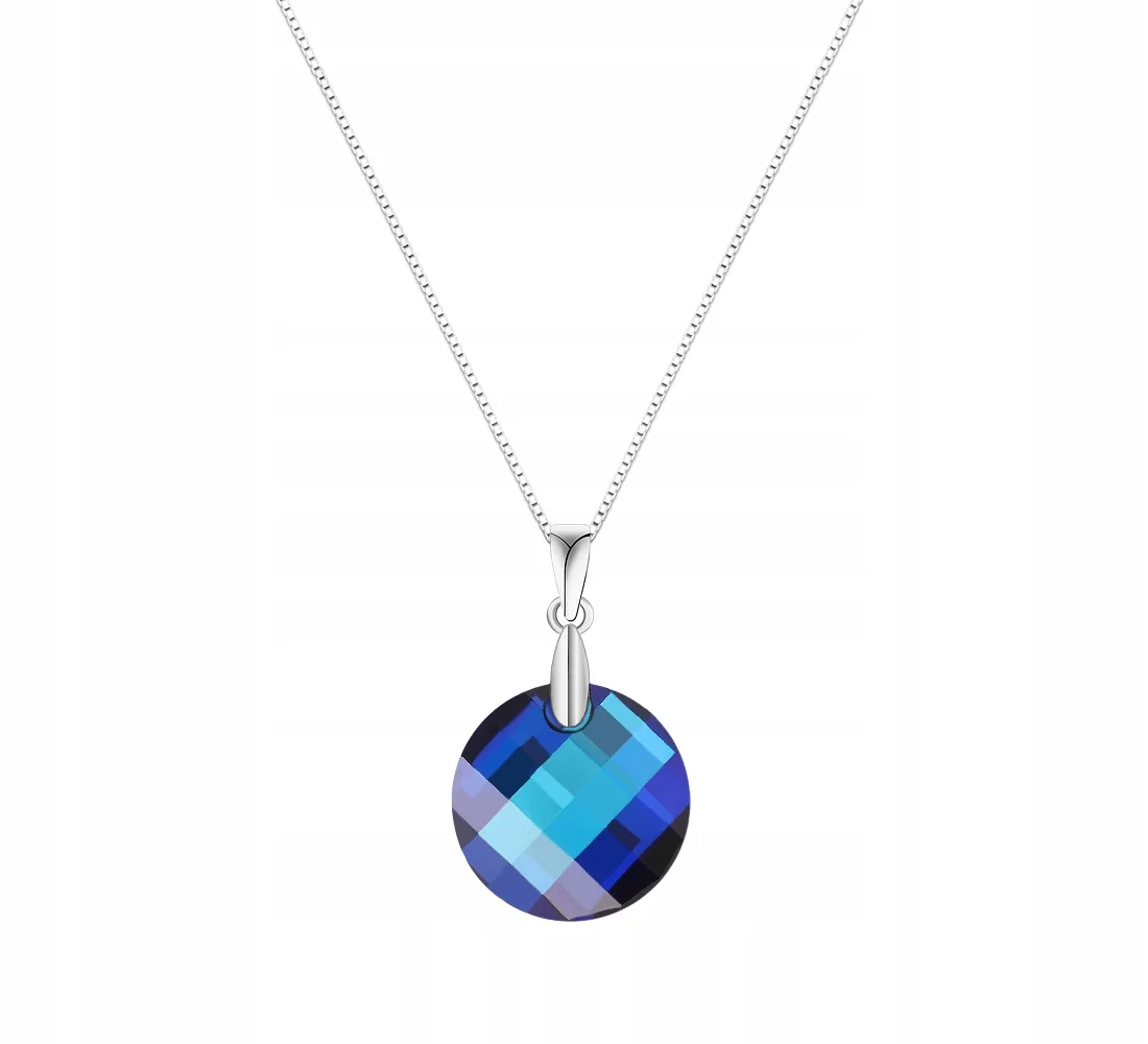 NASZYJNIK SREBRNY 925 KOŁO SWAROVSKI +