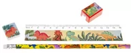 Przybory szkolne - Zestaw ołówek, linijka, gumka i temperówka dinozaury - miniaturka - grafika 1