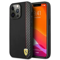 Etui i futerały do telefonów - Ferrari FESAXHCP13LBK iPhone 13 Pro/13 6,1" czarny/black hardcase On Track Carbon Stripe - miniaturka - grafika 1