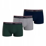 Majtki męskie - TOMMY HILFIGER BOKSERKI MĘSKIE MAJTKI 3P TRUNK GRANATOWE/SZARE/ZIELONE r.M - miniaturka - grafika 1