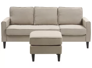 Beliani Sofa z otomaną beżowa AVESTA - Sofy i kanapy - miniaturka - grafika 1