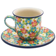 Filiżanki - Filiżanka Do Herbaty Kawy 180 Ml Ze Spodkiem - Ceramika Artystyczna Bolesławiec - miniaturka - grafika 1