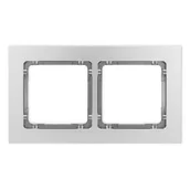 Klawisze i ramki - Karlik Ramka podwójna Deco metal - aluminium szczotkowane, grafit - miniaturka - grafika 1