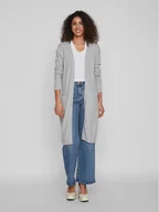Swetry damskie - Vila Kardigan Ril 14042770 Szary Regular Fit - miniaturka - grafika 1