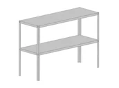 Pozostałe akcesoria do uprawy roślin - LANITPLAST regał stalowy 115x40 cm dwie półki srebrne GSD2 LG2640 - miniaturka - grafika 1