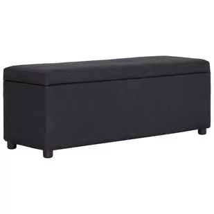 vidaXL Ławka ze schowkiem, 116 cm, black, poliester vidaXL - Ławki do przedpokoju - miniaturka - grafika 9