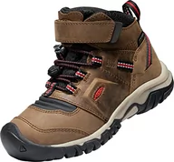 Buty dla chłopców - KEEN Mixed Kids Ridge Flex Mid Wodoodporne buty turystyczne, Czerwony dywan bizon, 24 EU - miniaturka - grafika 1