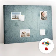 Tablice i flipcharty - Organizer, Tablica korkowa 100x70 cm + Kolorowe Pinezki - Vintage Mapa - miniaturka - grafika 1
