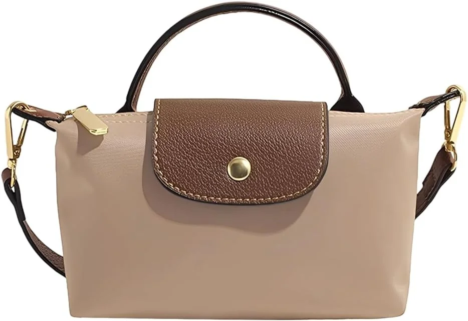 Mała damska torebka khaki na ramię ze skórzanymi detalami 19 cm