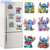 Rękodzieło - TEMU 2D Płaskie Akrylowe Magnesy Disney Stitch & Owocowe Naklejki Diamentowe – 6 Sztuk – Magnesy na Lodówkę do Malowania Diamentowego - miniaturka - grafika 1