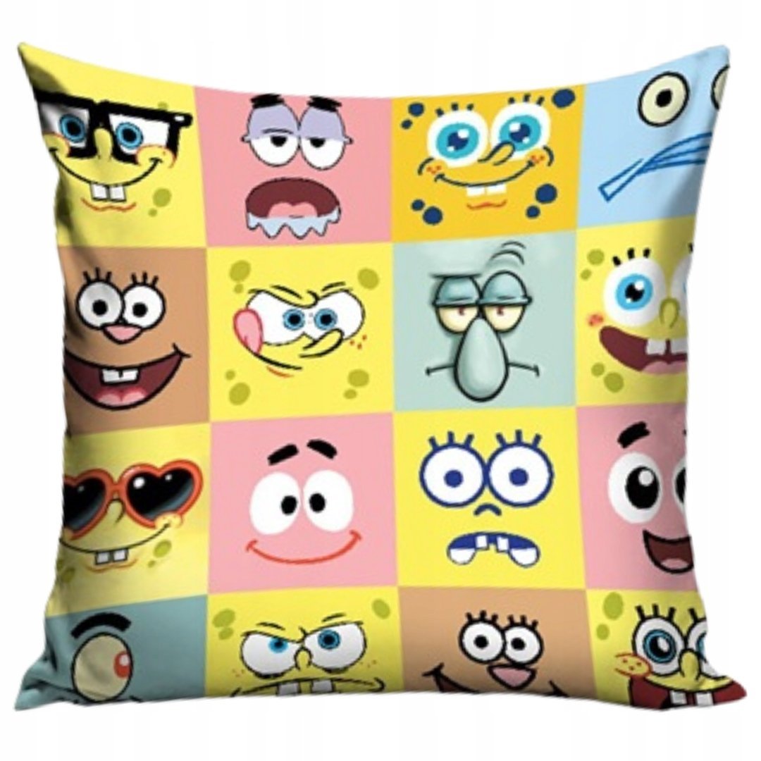 Poszewka SpongeBob Licencyjna Kolorowa z Buźkami do Pokoju Dziecka