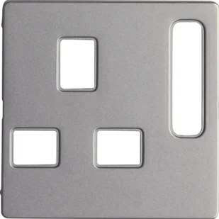 Berker Pokrywa do gniazd w standardzie brytyjskim Q.1/Q.3/Q.7 - aluminium mat - Inne akcesoria elektryczne - miniaturka - grafika 1