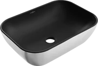 Umywalki - Mexen Rita umywalka nablatowa 45 x 32 cm, czarna mat/srebrna - 21084574 - miniaturka - grafika 1
