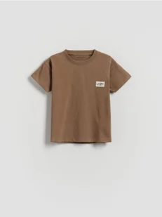 Reserved - Bawełniany t-shirt - brązowy - Bluzki dla niemowląt - miniaturka - grafika 1