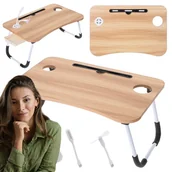 Części i akcesoria do laptopów - STOLIK POD LAPTOPA składany do łóżka podstawka USB - miniaturka - grafika 1