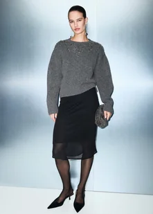 MANGO - Sweter z dzianiny z kryształkami ciemnoszary - XL - Kobieta - Swetry damskie MANGO - Sweter z dzianiny z kryształkami ciemnoszary - XL - Kobieta - Swetry damskie - miniaturka - grafika 1