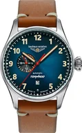 Zegarki męskie - Męski zegarek pilot Bauhaus 2764-3 CT-BHA Tornado Automatic Brown/Blue - miniaturka - grafika 1