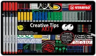 Długopisy - Zestaw długopisów z wieloma końcówkami - STABILO Creative Tips - ARTY - puszka 30 sztuk - klasyczna - różne kolory - miniaturka - grafika 1