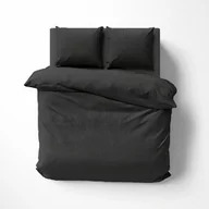 Pościel - Detexpol Pościel adamaszkowa 220x200 czarna jednobarwna paski 1 cm Pure - miniaturka - grafika 1