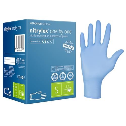 MERCATOR NItrylex Classic One by One bez kurzu rękawiczki turystyczne, opakowanie 200 sztuk, rozmiar S, 21811