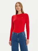 Swetry damskie - Gant Sweter 4800100 Czerwony Slim Fit - miniaturka - grafika 1