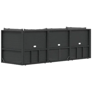 3-cz. zestaw wypoczynkowy do ogrodu, poduszki, czarny rattan PE - Meble ogrodowe - miniaturka - grafika 7