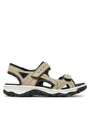 Sandały damskie - Rieker Sandały 68866-61 Beżowy - miniaturka - grafika 1