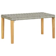 Ławki ogrodowe - vidaXL Ławka ogrodowa, 120 cm, szara, polirattan i drewno akacjowe - miniaturka - grafika 1