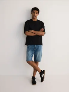 Reserved - Jeansowe szorty slim fit - indigo jeans - Spodenki męskie - miniaturka - grafika 1
