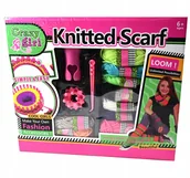 Prace ręczne dla dzieci - SZYDEŁKOWANIE DLA DZIECI KROSNO ZESTAW DLA POCZĄTKUJĄCYCH DZIERGANIE SZALIK - miniaturka - grafika 1