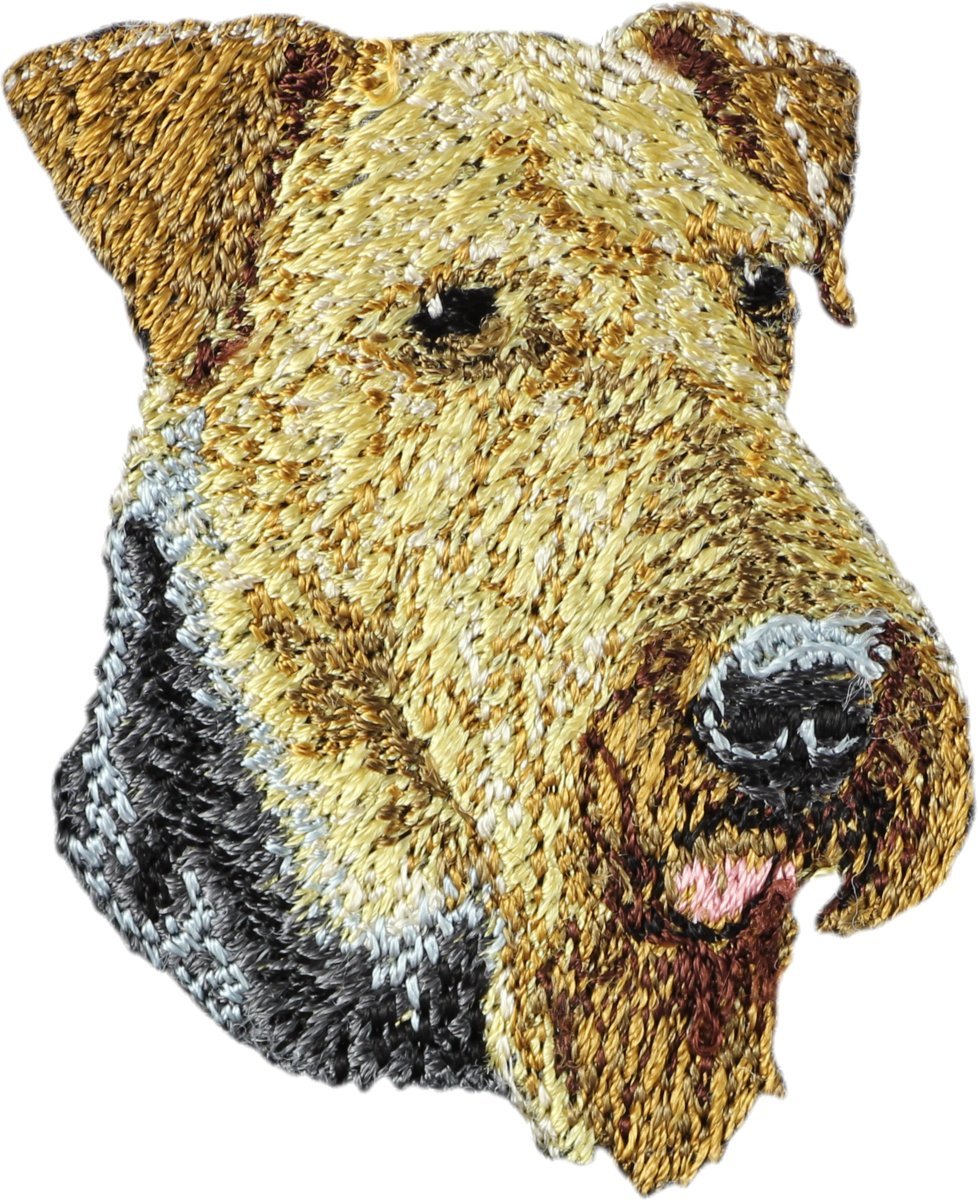 Airedale Terrier, Waterside Terrier - naszywka w kształcie psa, haftowana łatka, unikatowa ozdoba do plecaka marki Art-Dog