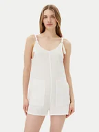 Spodenki damskie - Volcom Ogrodniczki Lil Tie B2812501 Biały Relaxed Fit - miniaturka - grafika 1