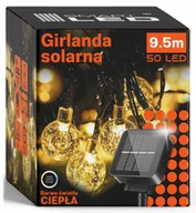 Lampy ogrodowe - Lampki Solarne Girlanda Solarna Ogrodowa 50x Żarówka LED na Balkon 9m IP67 - miniaturka - grafika 1