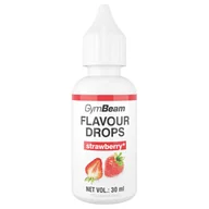 Soki i napoje niegazowane - GymBeam Flavor Drops, krople aromatyzujące, strawberry, 30 ml - miniaturka - grafika 1
