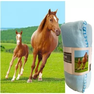 Koce i narzuty dla dzieci - Koc Polarowy kocyk dziecięcy KONIE KONIKI 100x140 cm G24 - miniaturka - grafika 1