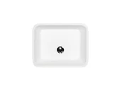 Umywalki - Besco Assos Matt Black&White Umywalka wolnostojąca 50x40 cm biały połysk/czarny mat UMMC-A-WO - odbiór osobisty: Kraków, Warszawa - miniaturka - grafika 1