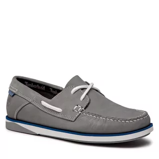 Mokasyny damskie - Timberland Mokasyny Atlantis Break Boat Shoe TB0A2A1W0851 Medium Grey Nubuck - grafika 1