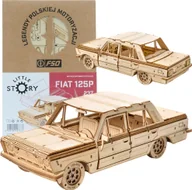 Kolekcjonerskie modele pojazdów - Little-Story Little Story Drewniane Puzzle Model 3D - FSO Fiat 125p - miniaturka - grafika 1
