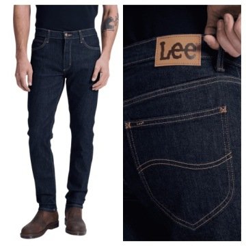 Spodnie Jeansowe Męskie Lee Luke Zwężane Niebieskie Bawełniane W34 L30