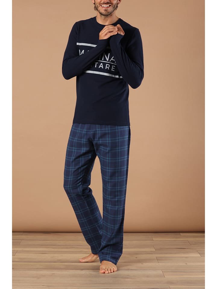 maryplaid Piżama w kolorze granatowym