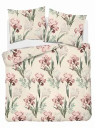 Detexpol Pościel satynowa 160x200 kremowa różowa zielona kwiaty 5089 A Home Satin 11 - Pościel - miniaturka - grafika 1