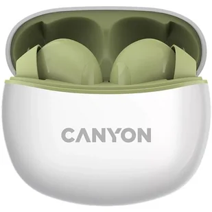 Canyon TWS-5 BT (CNS-TWS5GR) Biała/Zielona - Słuchawki - miniaturka - grafika 1
